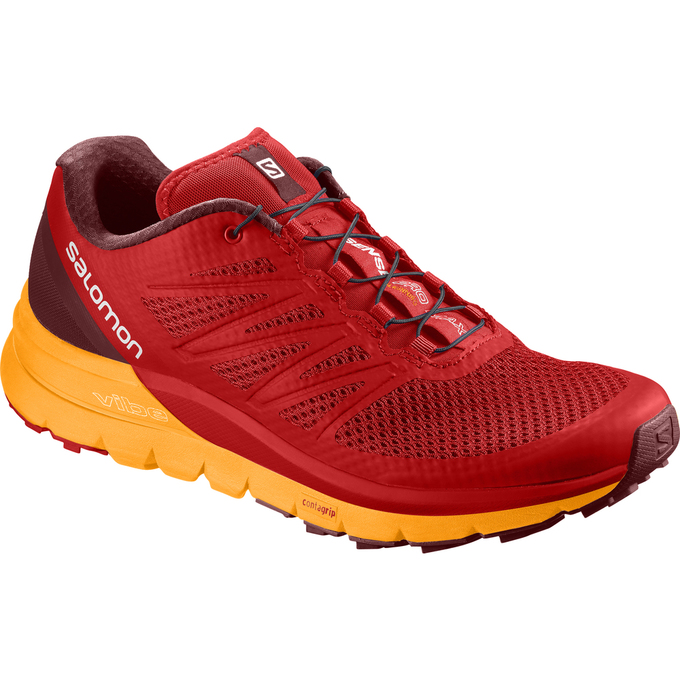 Salomon Israel SENSE PRO MAX - Mens Trail Running Shoes - Red/Orange (IFJU-17583)